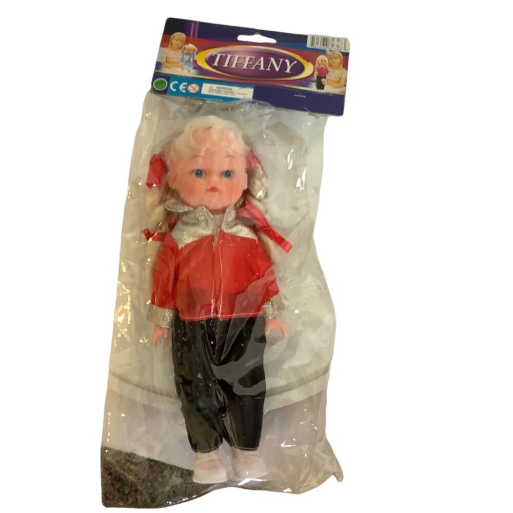 Tiffany Collectible Blonde Doll In Red & Silver Outfit With Braided Hair NEW